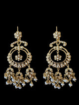 92.5 silver statement earrings in fresh water pearls- gold plated ( READY TO SHIP)