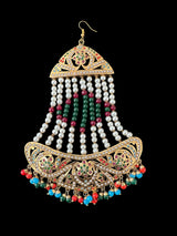 DJHR135 Hema jadau jhoomar in Navratan / multicolor  ( READY TO SHIP )