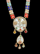 DNS134 kundan necklace set - Navratan ( READY TO SHIP )