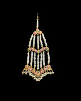 BR601 Ruby Emerald & Freshwater Pearl Handcrafted Bridal Jewelry Set (READY TO SHIP)