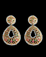 ERS7 Ruby emerald  chandbali earrings ( READY TO SHIP )
