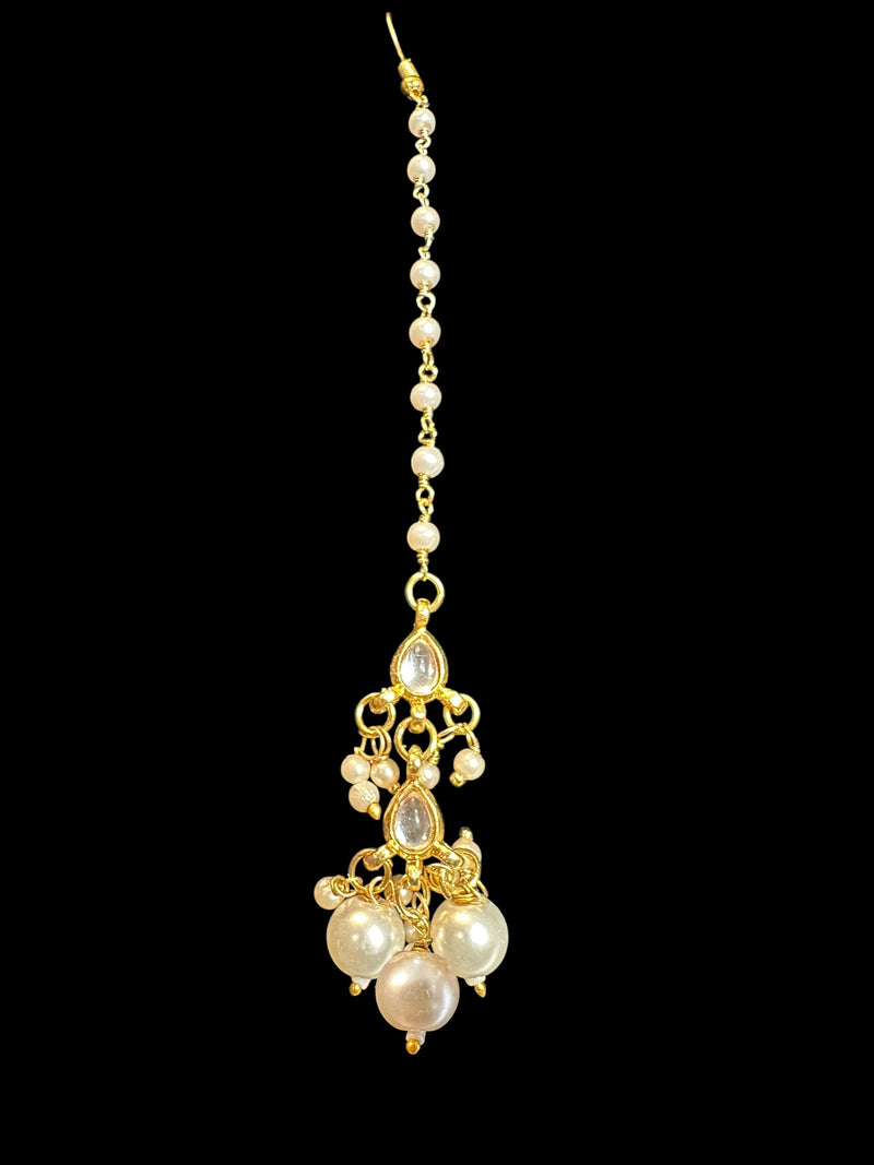 Kundan necklace earrings tika set ( READY TO SHIP )