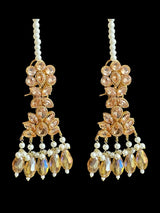 Kafiya bridal set in golden / champagne  stones and beads ( READY TO SHIP )