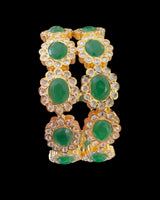 Hyderabadi gold plated bangles -Green / Emerald ( READY TO SHIP )