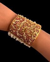 Filza Jadau Bahi / Dasti in Ruby Zircon – Traditional Bracelet ( READY TO SHIP )
