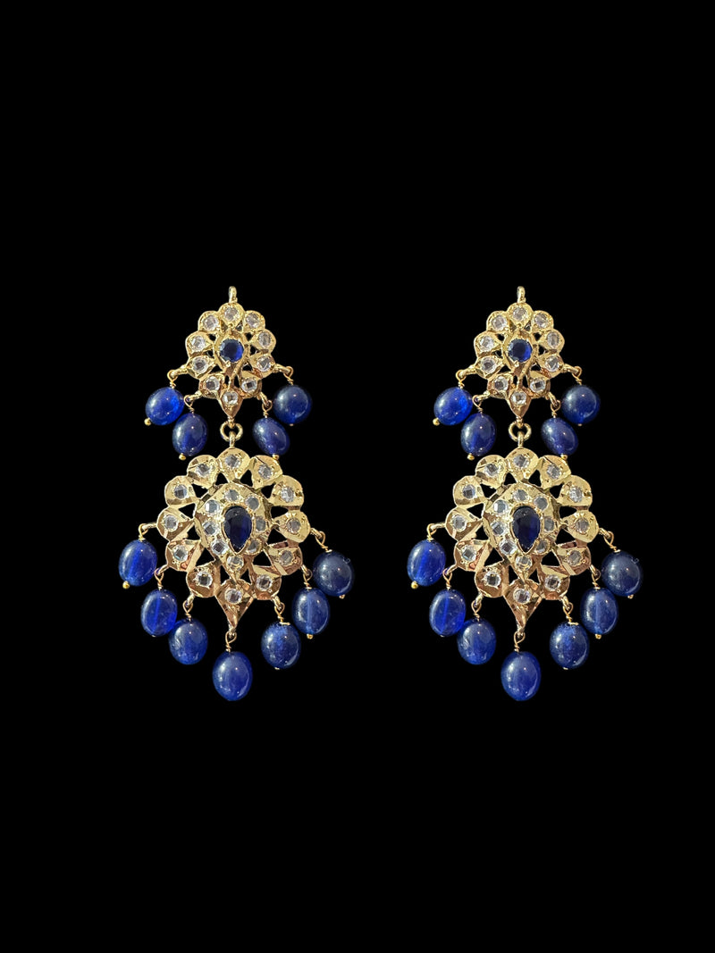 PS507 Alvira pendant set in sapphire blue with pearls  (READY TO SHIP)