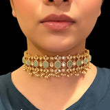 C589 Vedika polki choker in mint green ( READY TO SHIP)