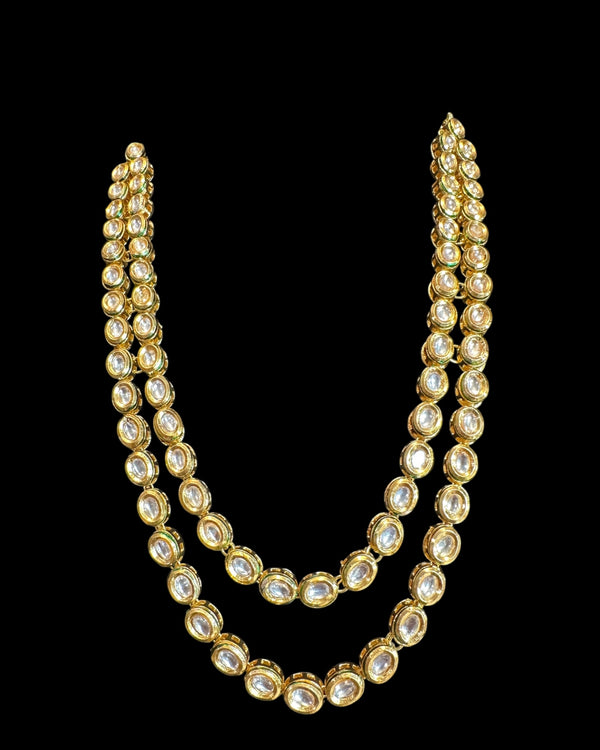 DNS208 Afsa Two-Layered Kundan Necklace – Handcrafted Bridal Gold-Plated Set with Meenakari Work ( READY TO SHIP )