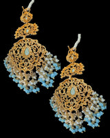 Zeba jadau earrings in turquoise pearl ( READY TO SHIP )