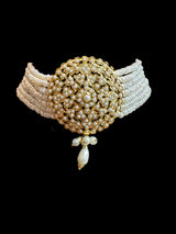 C580 Freshwater Pearl Choker with Earrings – Gold-Plated Elegance ( READY TO SHIP )