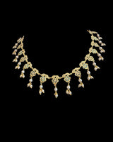 Jadau necklace set in sapphire turquoise combination ( READY TO SHIP )