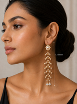 Noor Freshwater Pearl Cascade Earrings in 92.5 Silver ( READY TO SHIP )