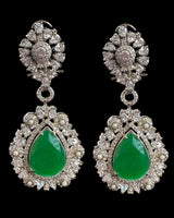 DER735 Cz earrings in silver plating - multiple color options ( READY TO SHIP )