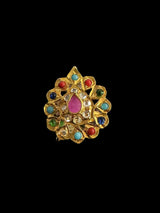 DJR8 Rida  statement  ring in navratan   ( READY TO SHIP )