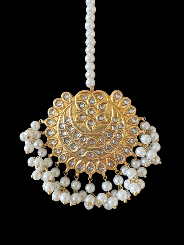 DJTK194 gold plated tika in kundan  and pearls ( SHIPS IN 3 WEEKS )