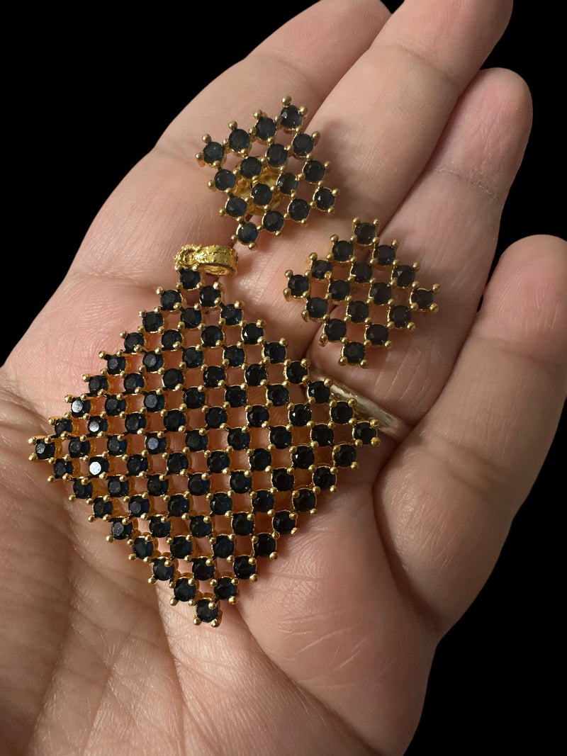 Nandini cz pendant with earrings  (READY TO SHIP )