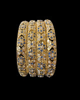 Amira sapphire pearls bangles - set of 4 ( READY TO SHIP )