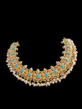 DNS103 Badia in turquoise with  pearls ( READY TO SHIP  )