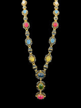 DLN72 Multicolor gold plated gemstone necklace ( READY TO SHIP )