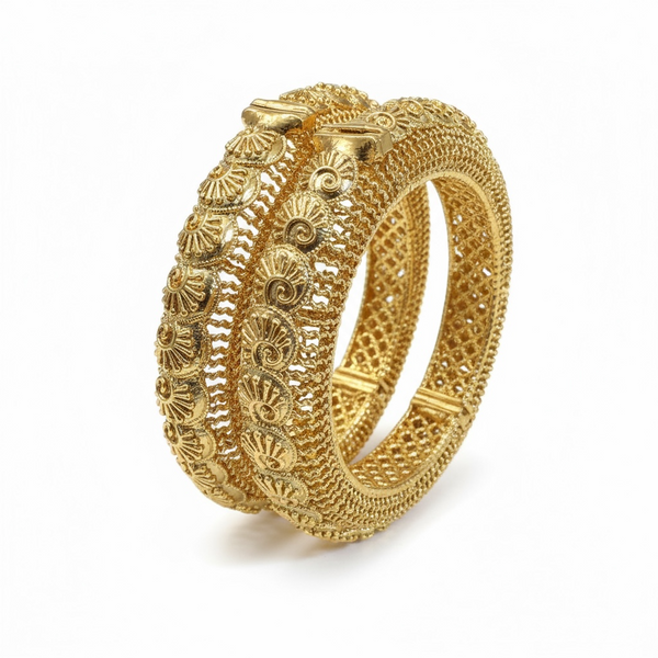 DJAN1 Antique gold plated bangles - openable ( 2.4//2.6) ( READY TO SHIP )