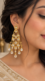 ERS79 CZ Gold-Plated Dangler Earrings ( READY TO SHIP )