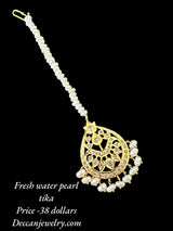 DJTK226 Riya tika in fresh water pearls ( READY TO SHIP )