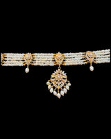 Gold plated choker set in fresh water pearls ( READY TO SHIP )