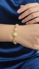 Noor freshwater pearl bracelet in gold plated silver ( READY TO SHIP )