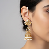 ER14 Thapa kundan jhumka earrings ( READY TO SHIP )