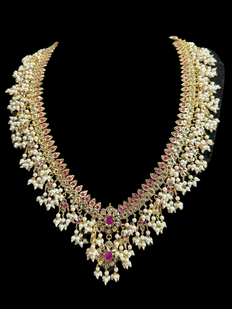 Safa guttapusalu  necklace set in rubies (SHIPS IN 3 WEEKS )