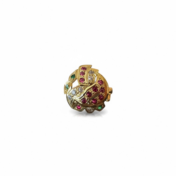 Ruby Emerald Zircon Ring – Gold-Plated 92.5 Silver ( READY TO SHIP )