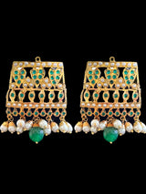 DNS64 Khudra punjabi Jadau necklace set in green ( SHIPS IN 4 WEEKS )