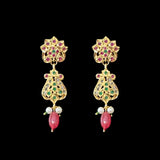 DER545 gold plated earrings in ruby emerald ( READY TO SHIP )