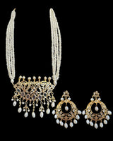 PS542 Hyderabadi / Nizami tirmani in fresh water pearls with chandbali( SHIPS IN 4 WEEKS )