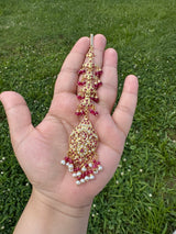 Ruby pearl bridal Tika in gold plated silver ( READY TO SHIP )