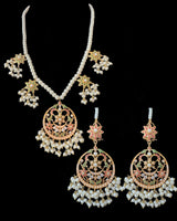 Taara Ruby emerald combination pendant earrings set ( READY TO SHIP )