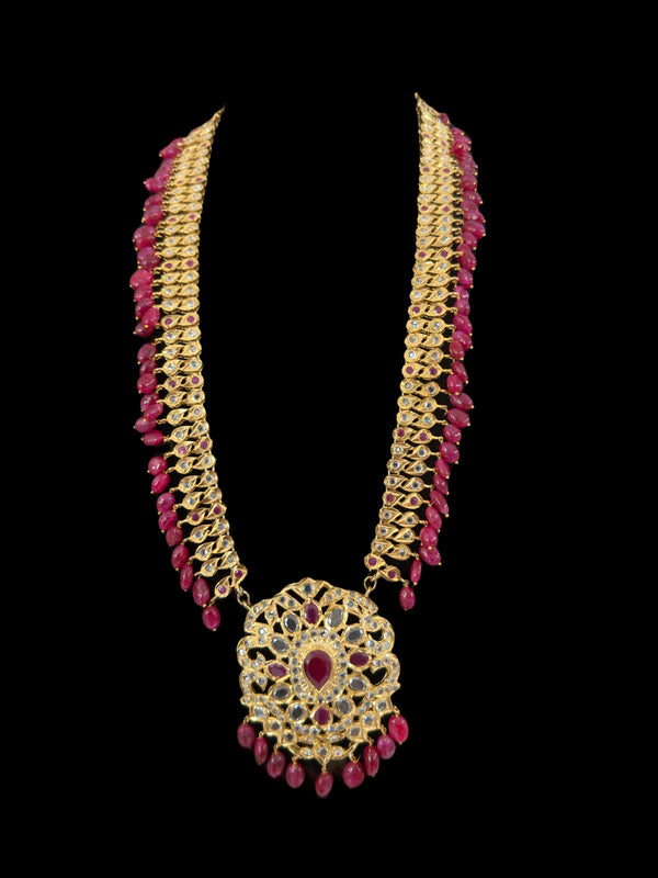 LN79R Rumaisa Pathani rani haar with earrings ( SHIPS IN 4 WEEKS )