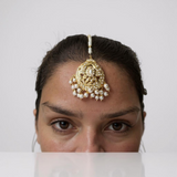 ✨ Hyderabadi Jhoomar & Tika Set – Gold-Plated with Freshwater Pearls & Zircon ( READY TO SHIP )