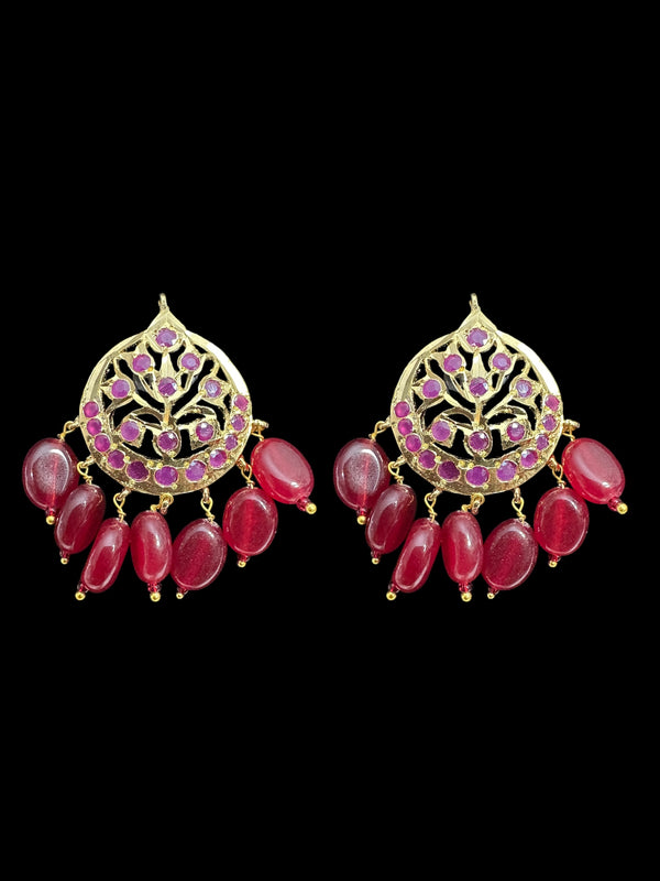 ET539 Asmee earrings in rubies (READY TO SHIP )