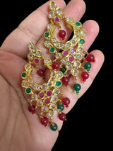 DER777 Mushk Ruby emerald earrings ( READY TO SHIP )