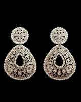 ERS5 silver plated  chandbali earrings ( READY TO SHIP )