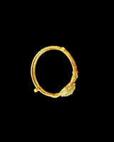 Ruby, Emerald & Freshwater Pearl Gold-Plated Silver Kada Bracelet ( SHIPS IN 5 WEEKS )