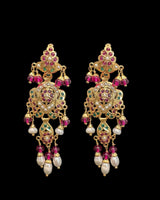 Delicate Ruby emerlad necklace set in-gold plated silver ( READY TO SHIP )