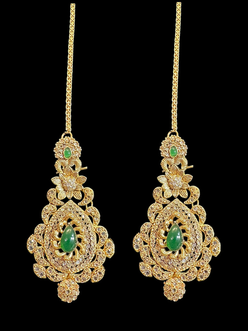 Mehtab bridal set in emerald ( READY TO SHIP )