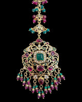 Grand Bridal Tika in Ruby, Emerald & Pearls – Gold Plated on 92.5 Silver ( READY TO SHIP )