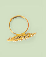 Gold-Plated 92.5 Silver Freshwater Pearl Adjustable Ring ( READY TO SHIP )