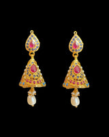 Multicolor Gold-Plated Silver Choker & Jhumka Earrings ( READY TO SHIP )