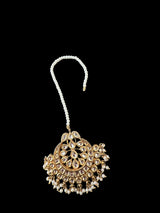 DJTK318  Kundan tika in pearls - Large ( READY TO SHIP )