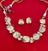 Dual style choker / necklace set in mother of pearl ( READY TO SHIP)