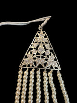 SAT106 Asmara Satlada with earrings tika in silver plating ( READY TO SHIP  )